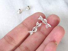 Load image into Gallery viewer, Silver DNA Molecule Earrings