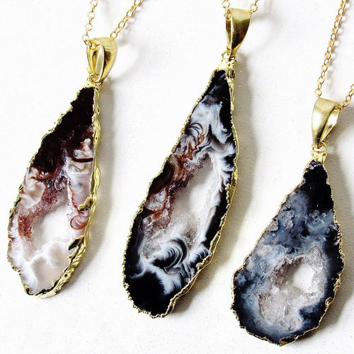 Mystic Geode Slice Necklaces