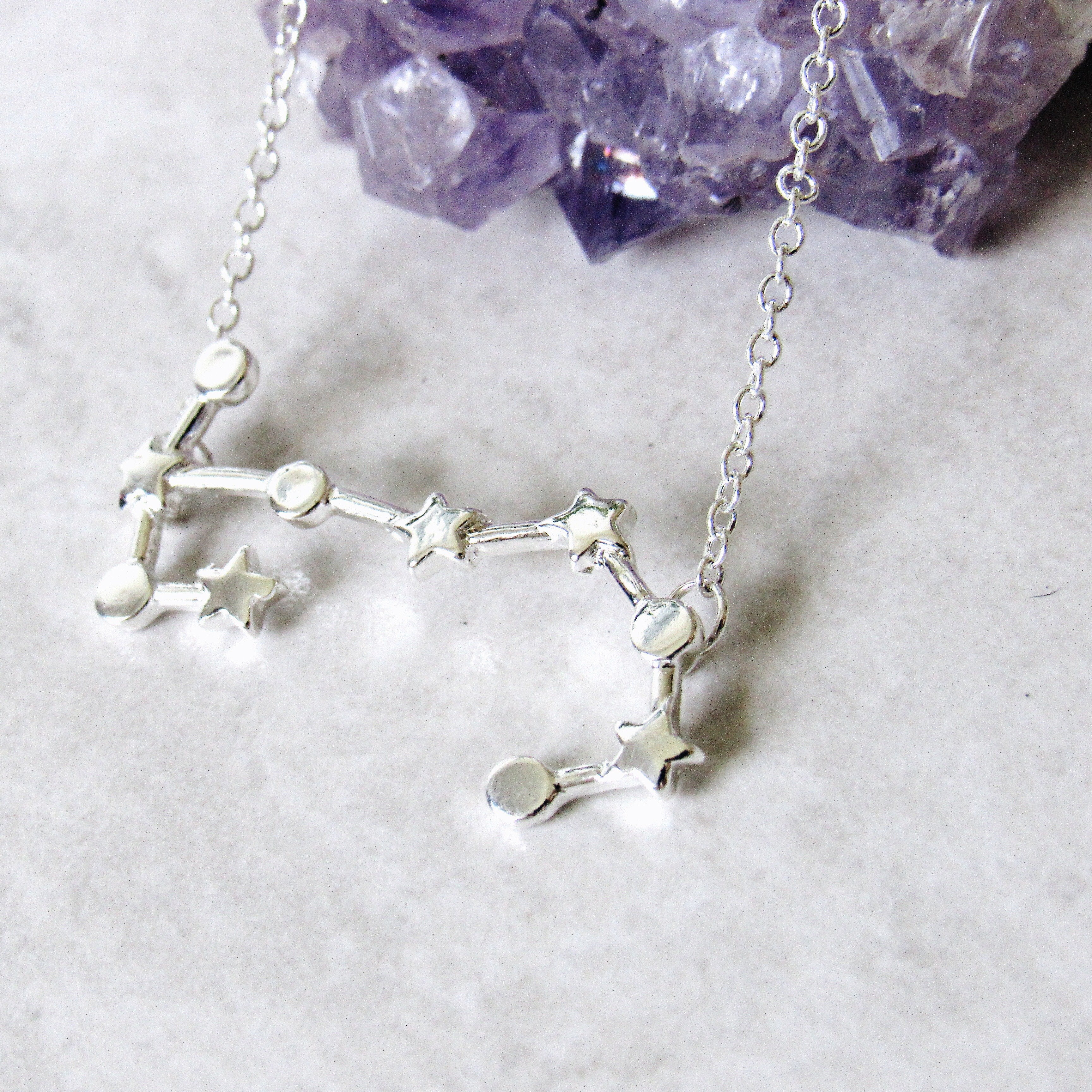 Scorpio constellation store necklace silver