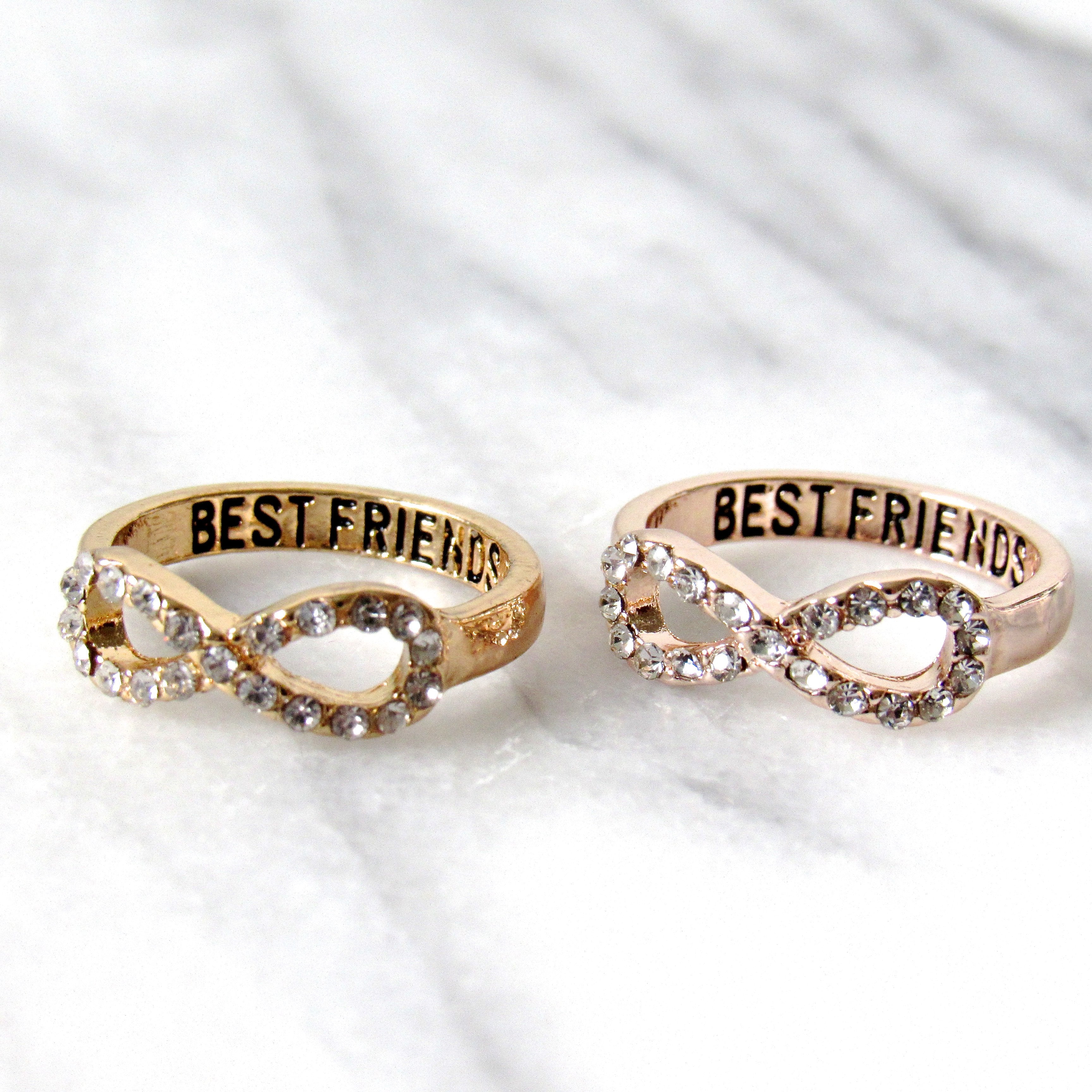 Best Friends Forever Crystal Infinity Ring Set – Jewel Cult